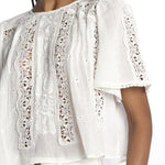 INGRID camicia cropped ricamo B0383 OFF W louise misha 