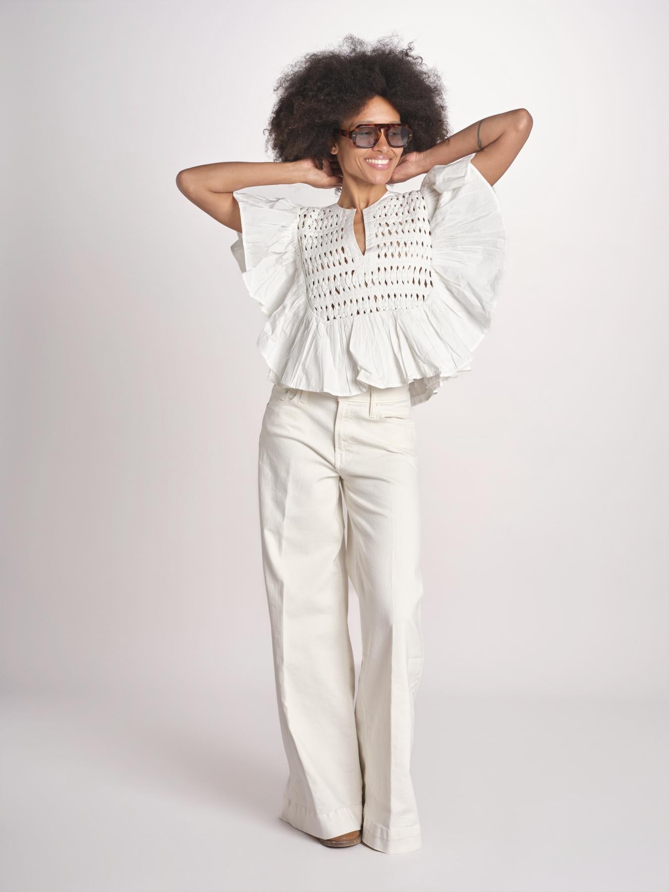 camicia con maniche a sbuffo TOMMIE CRISPY WHITE scarlett poppies 
