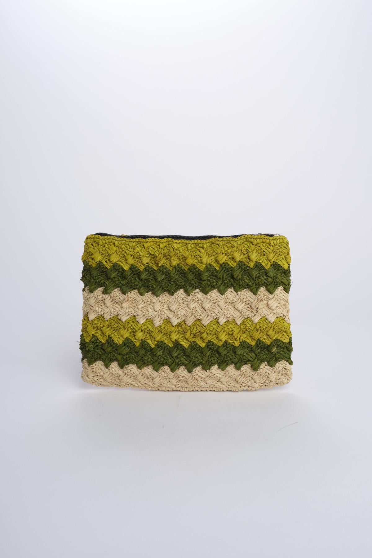 PERLA pochette a righe PERLA VERDE camalya 