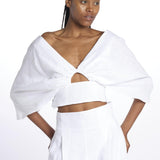 NIKA top manica a sbuffo con buco TOP NIKA BIANCO inasami 