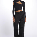 JOSIE top incrociato con spalla nuda JOSIE DEEP BLACK amazuìn 