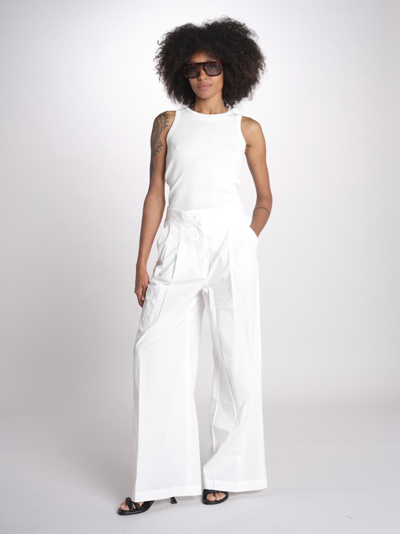 BENDA pantalone con pinces in popeline BENDA 2615131142600 004 BIANCO weekend maxmara 