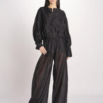 pantalone in mussola con elastico DORA 3119 T0161 BLACK T0002 the latest 
