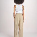 pantalone over in lino B042-3640-1231 NOCCIOLA n21 