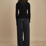 maglia girocollo a costine CAMB KNIT BLOUSE BLACK herskind 