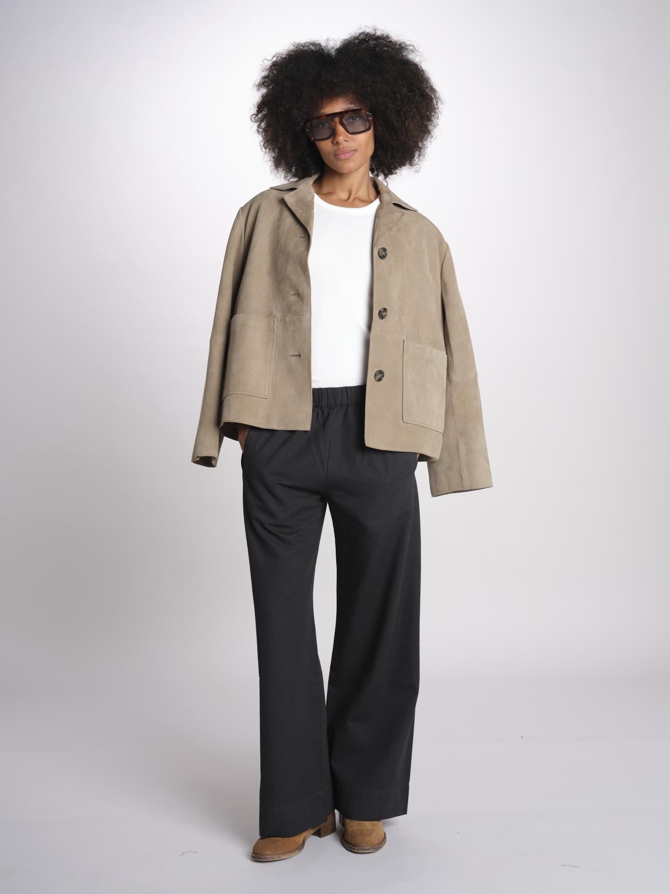 pantalone diritto con elastico in vita PENSIL BLACK BL true avenue 