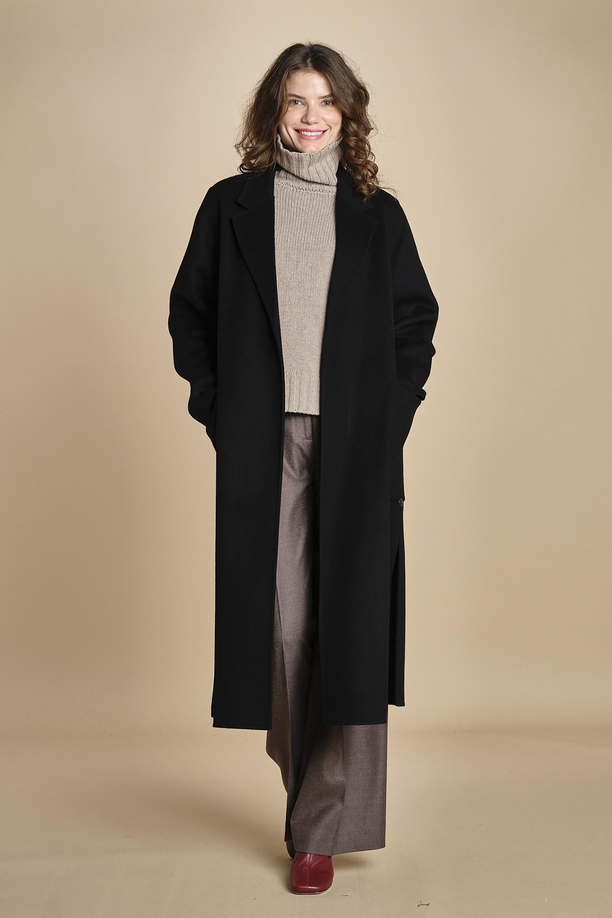 cappotto vestaglia double CELIA IO111046 BK999 ivy oak 