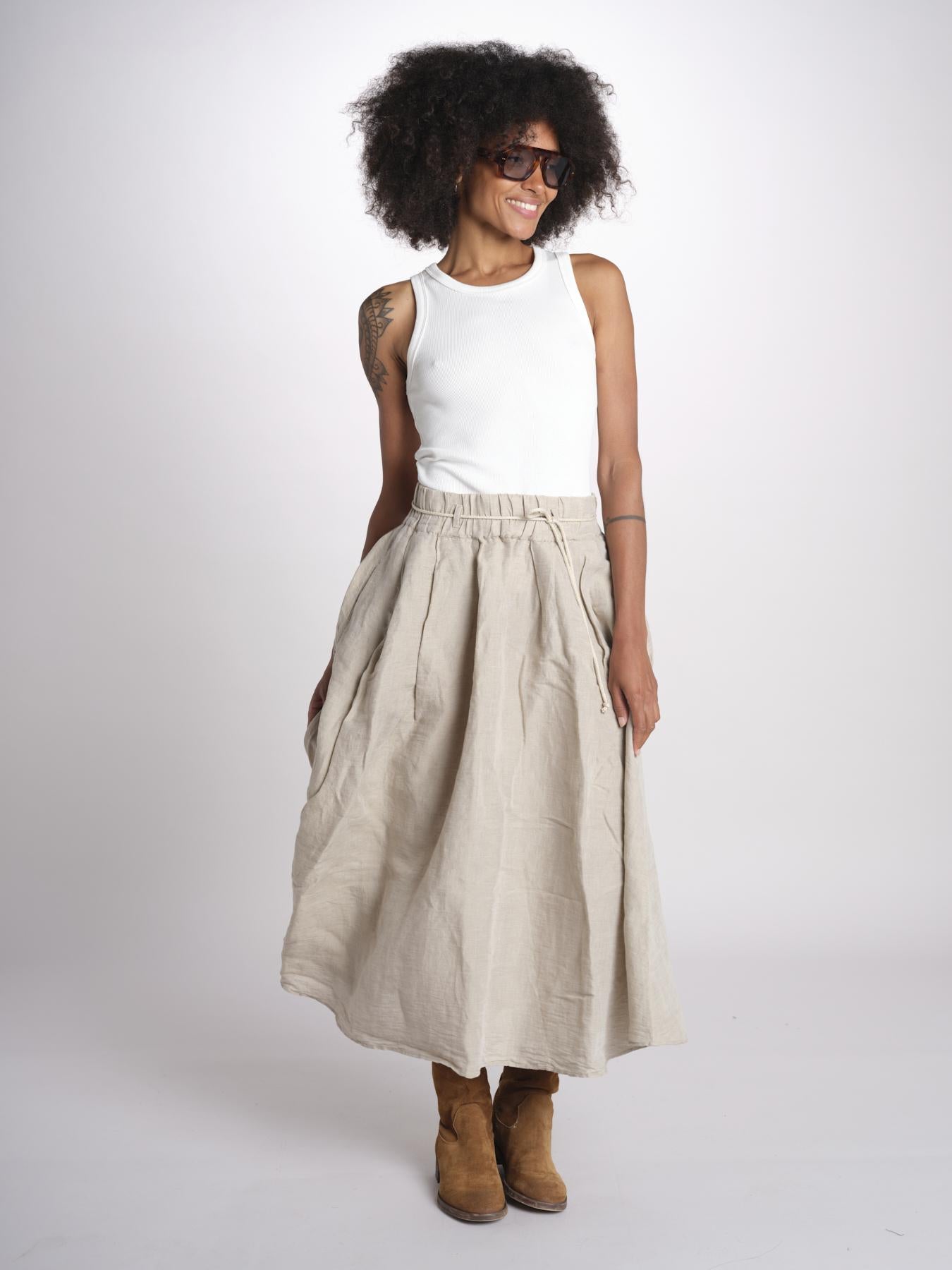 MARTINA gonna in lino con coulisse MARTINA SOFTLINEN NATURAL true avenue 