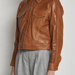 giacca in pelle beige GRANT MARRONE masscob 