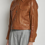 giacca in pelle beige GRANT MARRONE masscob 