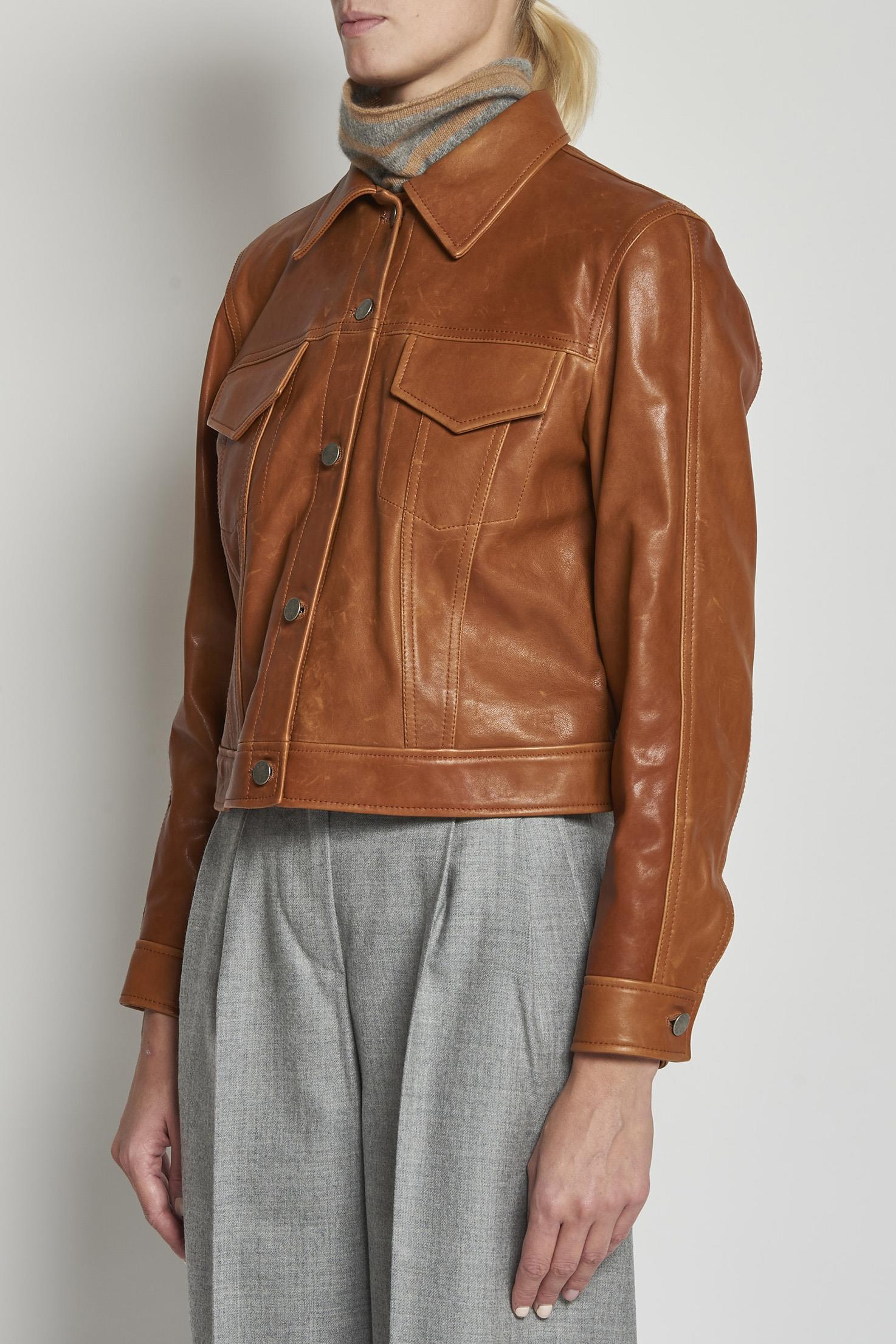 giacca in pelle beige GRANT MARRONE masscob 