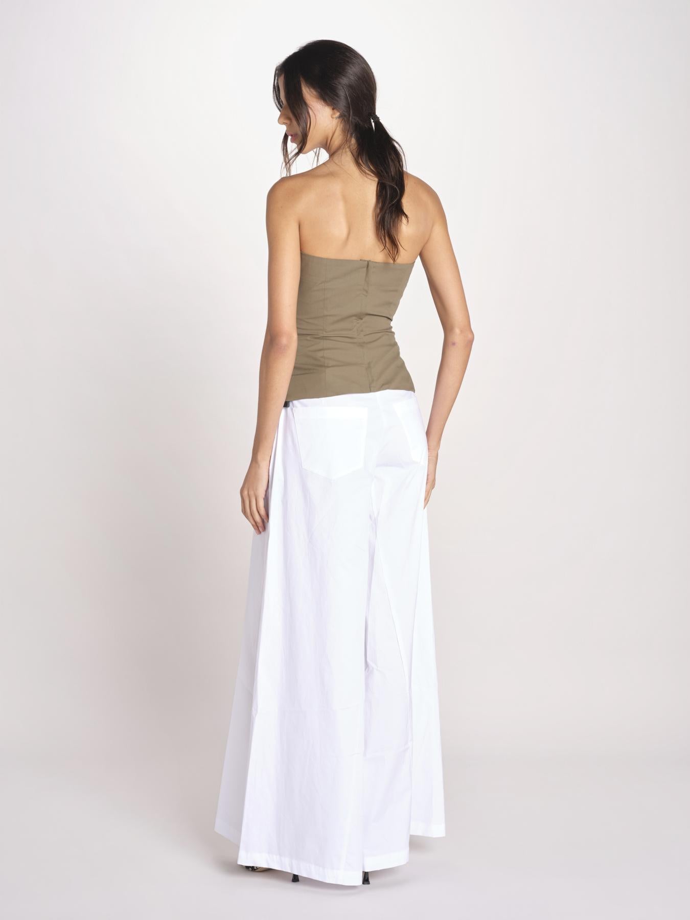 pantalone ove in cotone 40811-400 BIANCO 01 federica tosi 