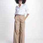 pantalone over in cotone pesante ORIANNA ORNO9 TORTORA nine in the morning 