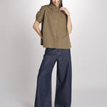 camicia guru a manica corta 5410 85237 MILITARE aspesi 