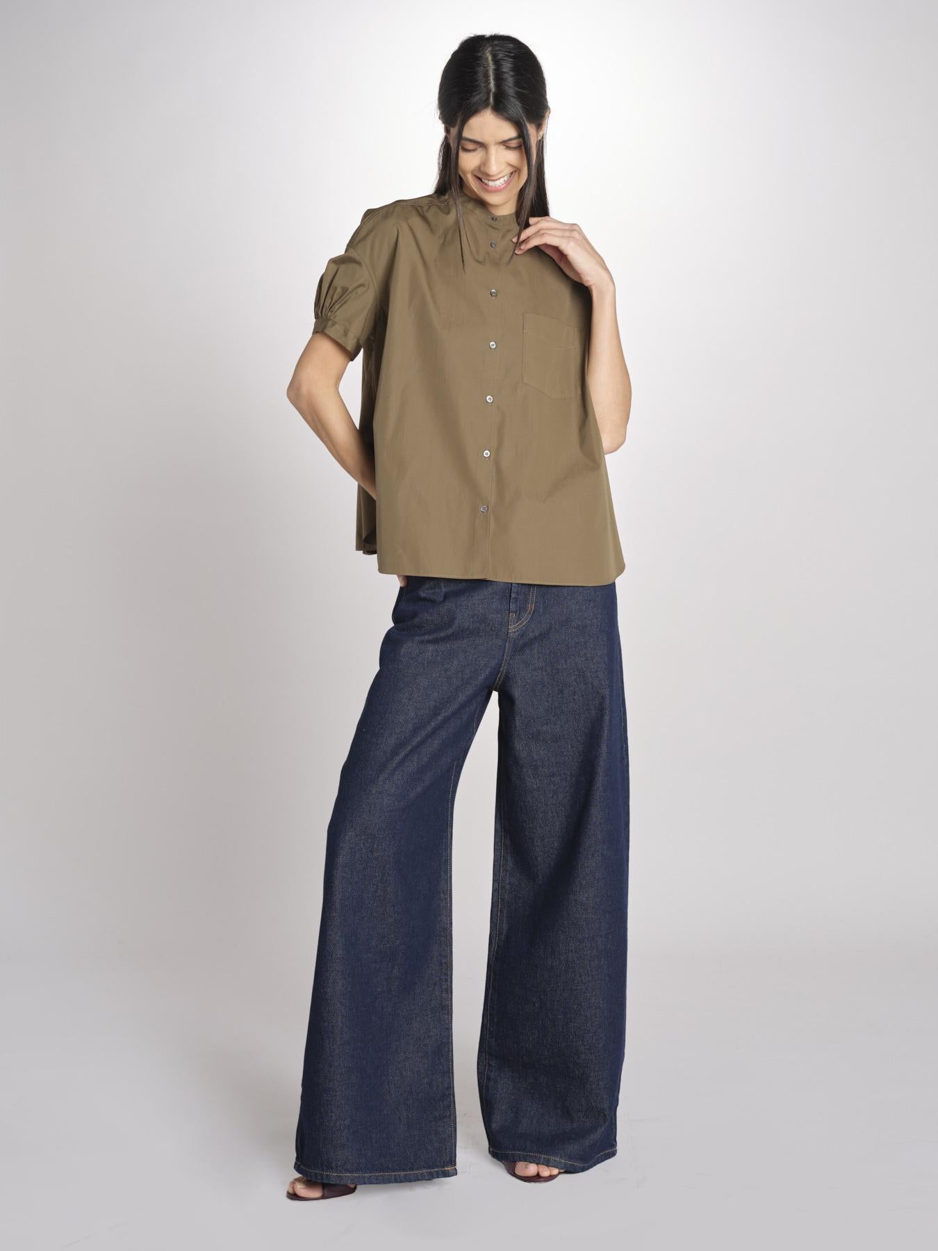 camicia guru a manica corta 5410 85237 MILITARE aspesi 