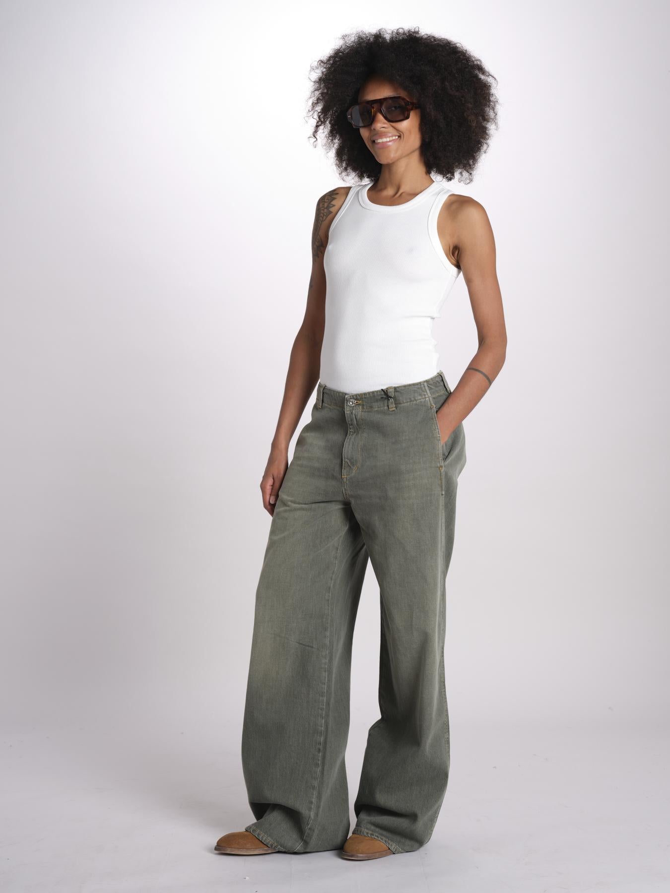 pantalone 5 tasche PIA DENIMCOLOR GREEN true avenue 
