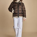 piumino con cappuccio IDAK2 BROWN schott 