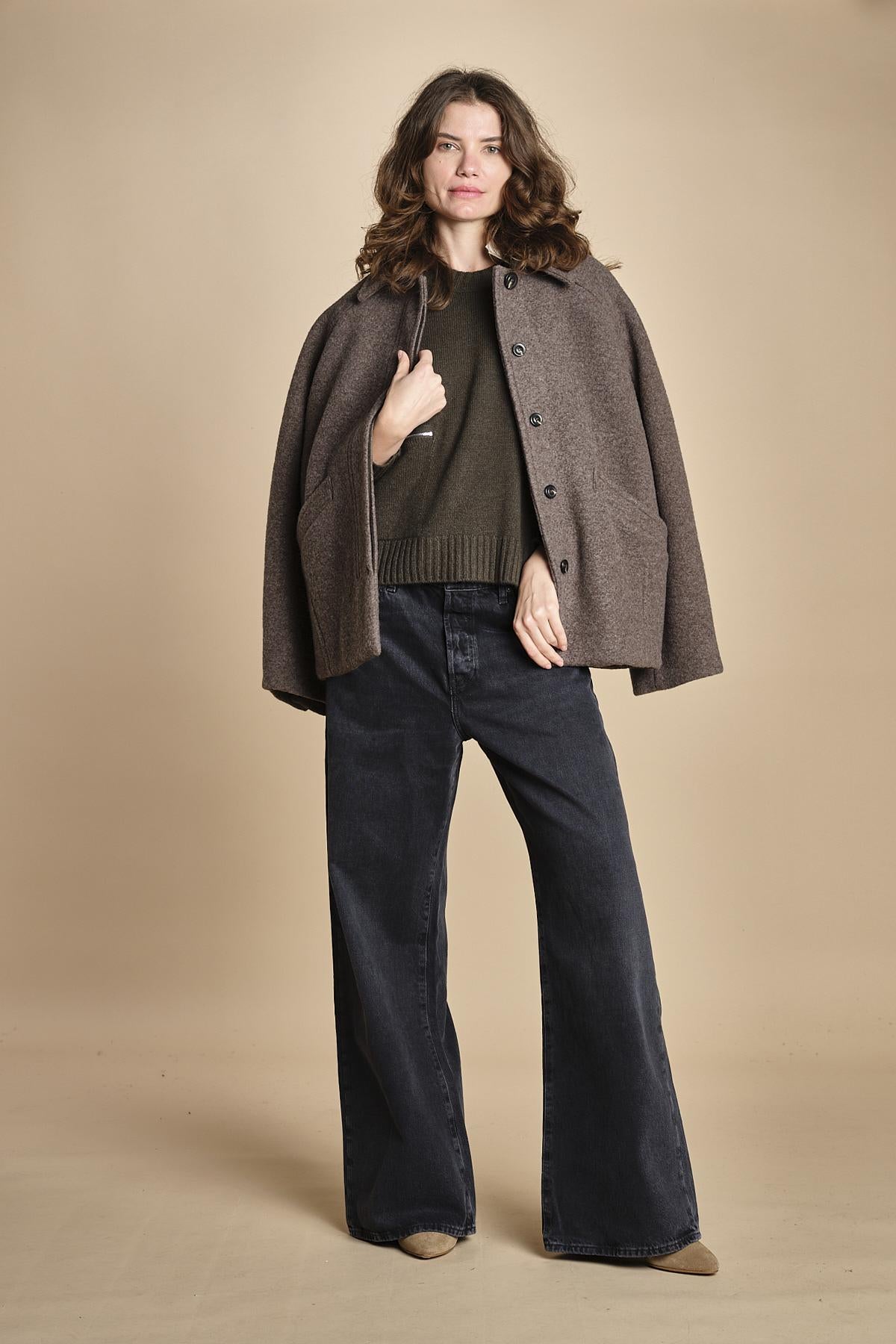 maglia girocollo con zip CESNIK KAKI ba&sh 