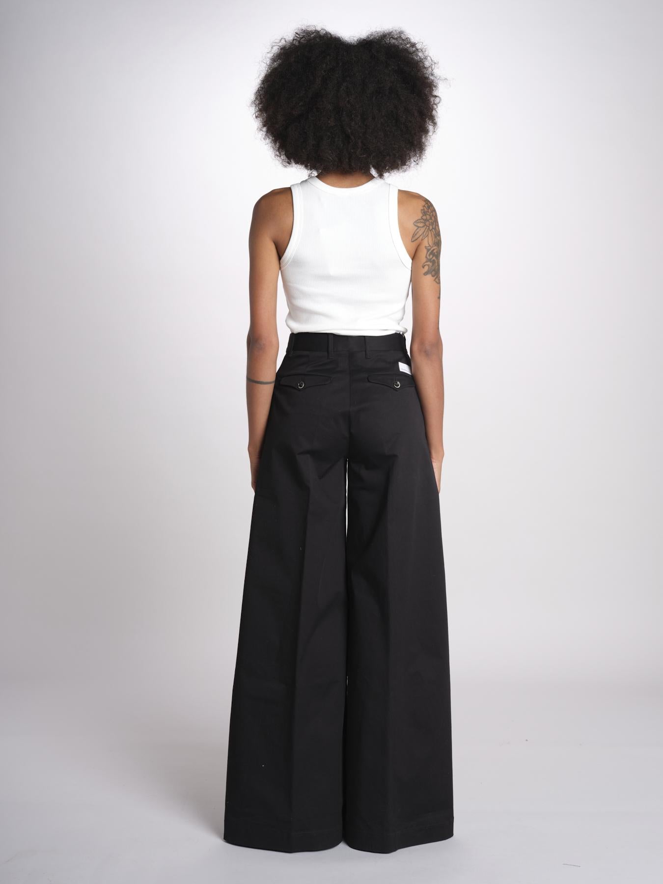 pantalone in lino con pinces PETRA PE98 BLACK nine in the morning 