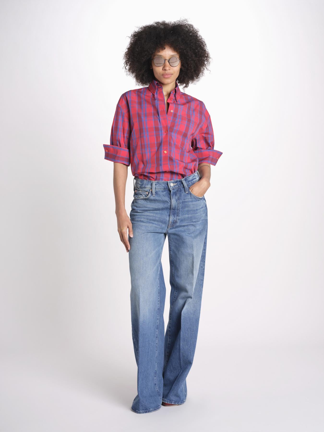 camicia check RICKA SH045CRIKA-NAV NAVY RED CHECK laurence bras 