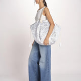 shopping quadrata dipinta a mano SHQM.26E18 213 WHITE SILVER le daf 