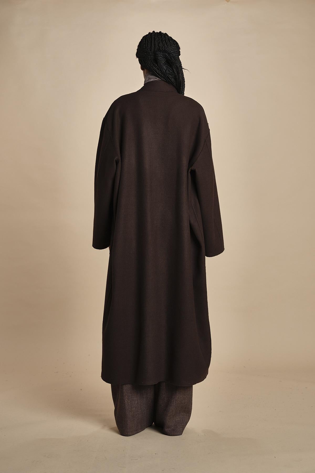 cappotto lungo cimosato T8734U MORO dusan 