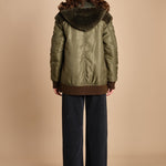 24065 giubbotto in nylon e pelliccia 24065350 MILITARE milaura 