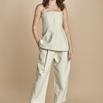 pantalone in cotone double FELLINI SNW SNW634 BIANCO studio nicholson 