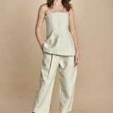 pantalone in cotone double FELLINI SNW SNW634 BIANCO studio nicholson 