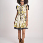 miniabito stampato BARONESSA PAPYRUS.GOLD.BLACK scarlett poppies 