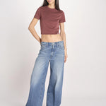 t-shirt a costine PARGA 026TS614RM VINO woc 