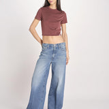 t-shirt a costine PARGA 026TS614RM VINO woc 