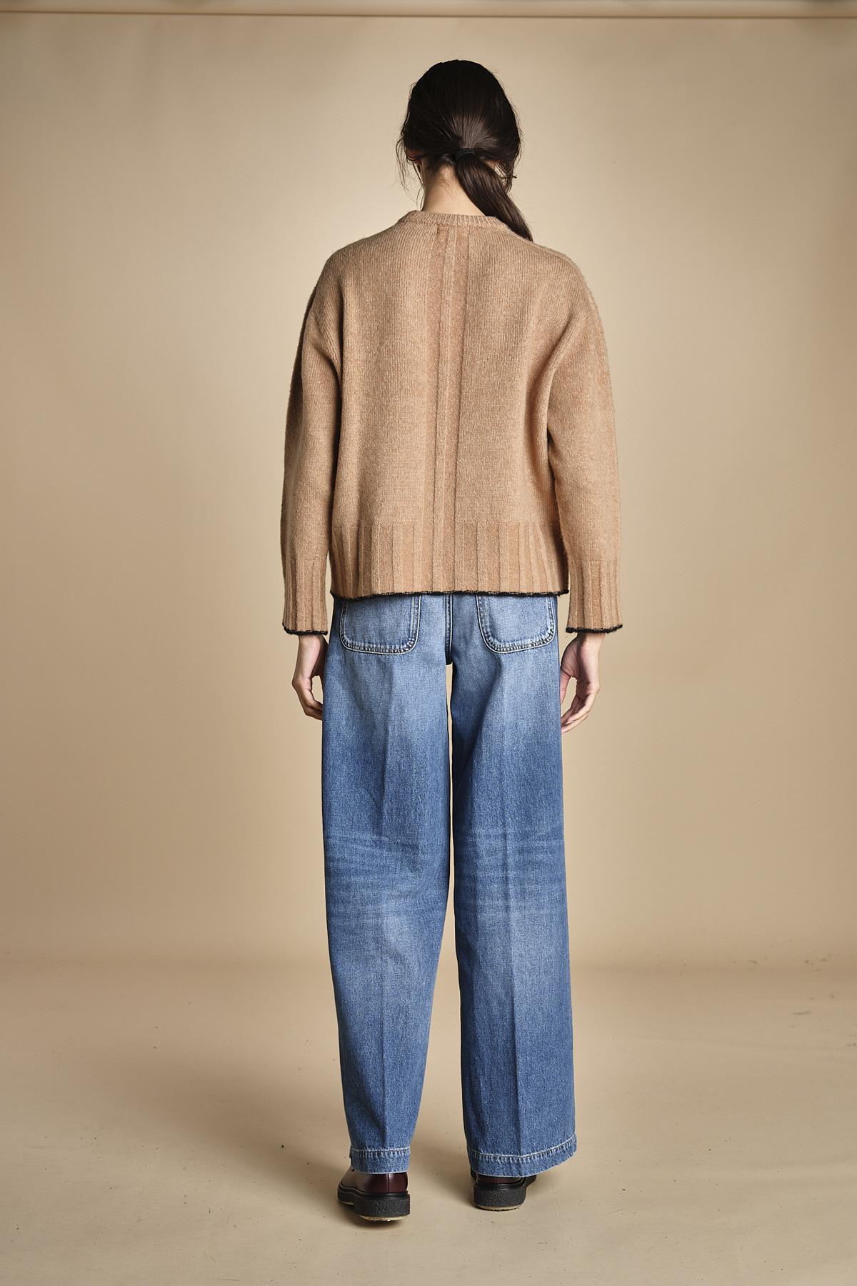 maglia girocollo over CLAUDIA GIROCOLLO CAMMELLO_NERO tenne' 