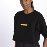 T-Shirt cropped logo Z500 NERO aspesi 
