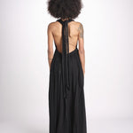 abito lungo scollato aperto CHANTAL BLACK christianzen 