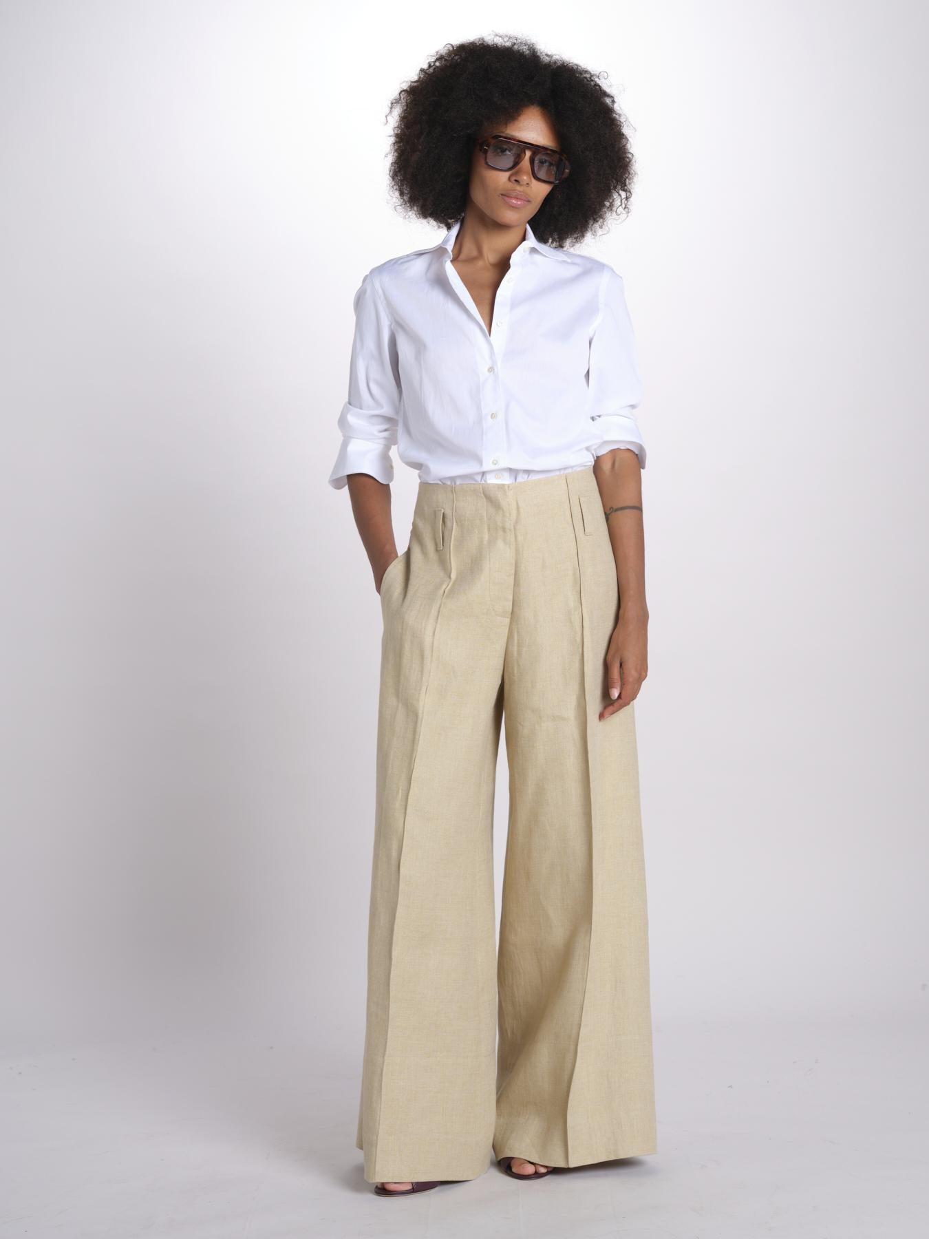pantalone largo con nervature ORIANA 540 50340 quelledue 