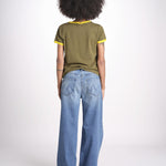 t-shirt con bordi a contrasto JWTS02851 TILLEUL 324 zadig & voltaire 