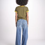 t-shirt con bordi a contrasto JWTS02851 TILLEUL 324 zadig & voltaire 