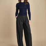 girocollo a costine manica luna in lana merino LAU30 E21210 BLU milaura 