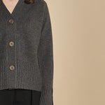cardigan tre bottoni MIL4A24 25024 GRIGIO SCURO milaura 