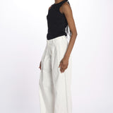 Pantaloni con pences KATHERINE PANT WHITE jejia 