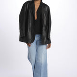 Top ALUSIA scollato double OND24TO031 BLACK misha 