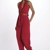 Pantalone con elastico 40805-412 LAMPONE federica tosi 