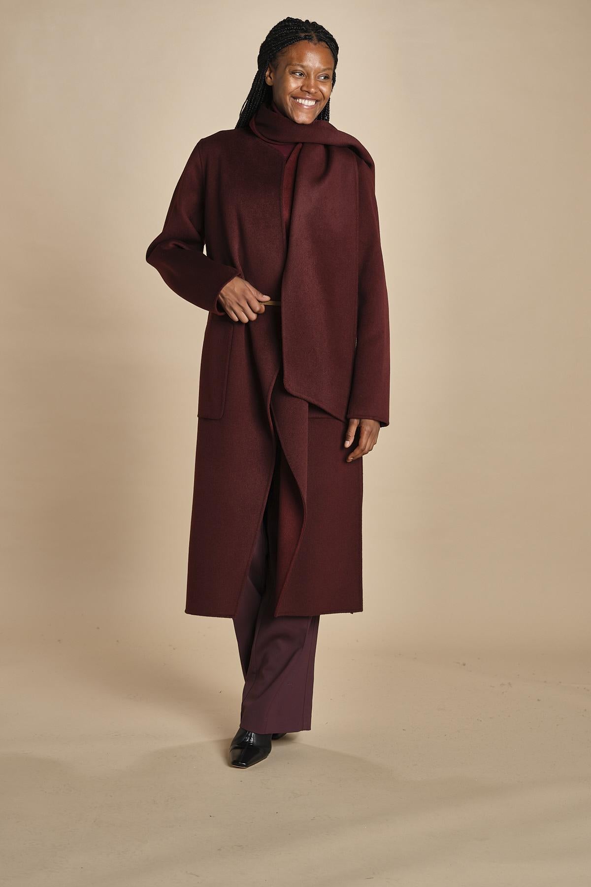 cappotto double con sciarpa VALERAN 5HA28-V01001 BORDEAUX vanessa bruno 