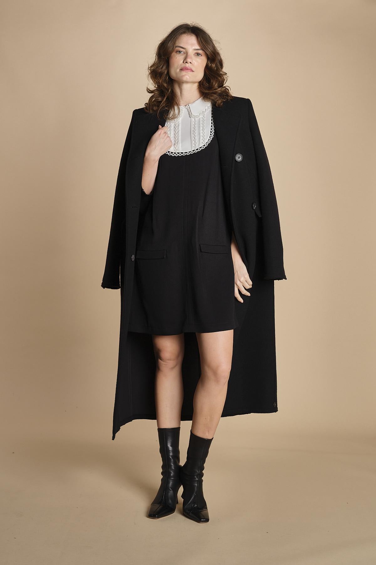miniabito con plastron a contrasto H021-5075-9000 NERO n21 