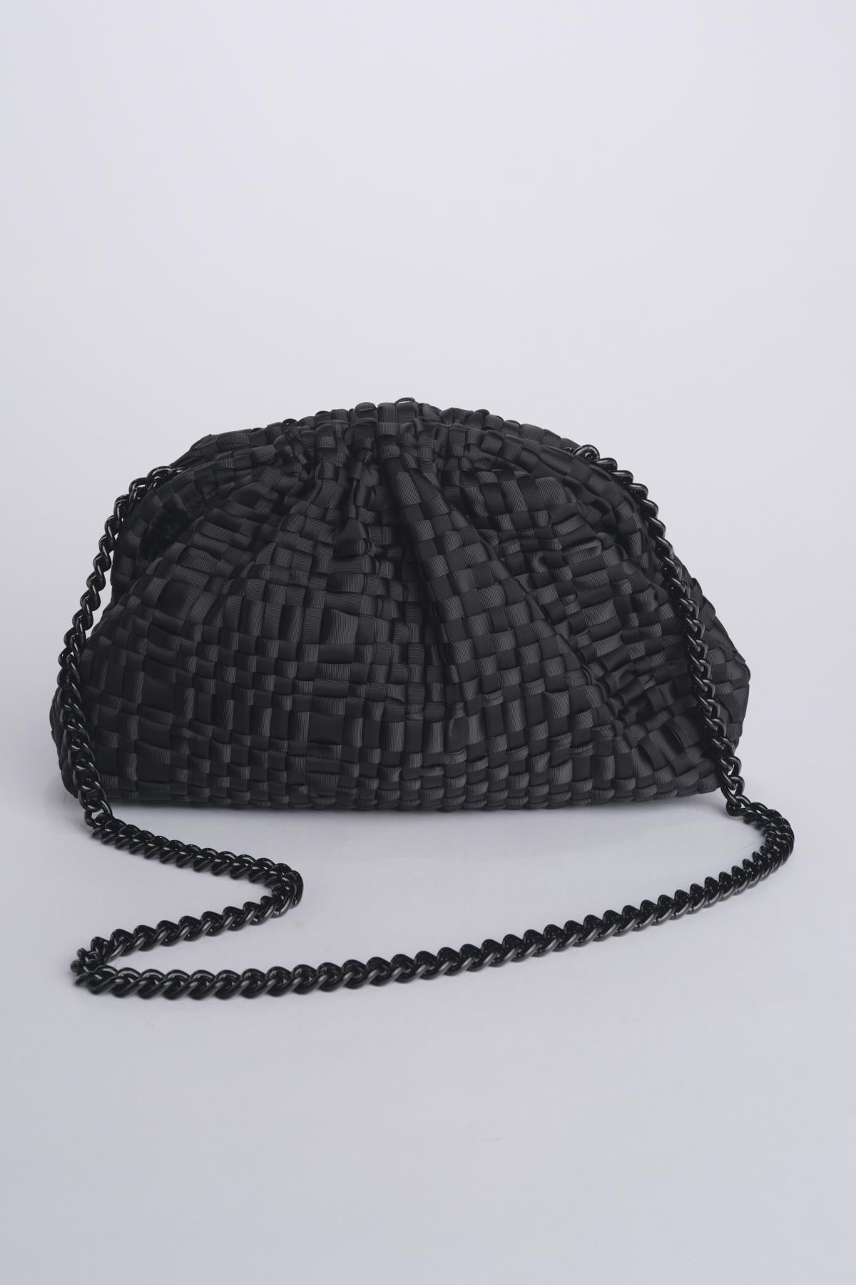 GAME clutch pochette intrecciata GAME CLUTCH BLACK maria la rosa 