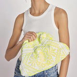 clutch in spugna dipinta a mano PM.25E28. Y YELLOW le daf 