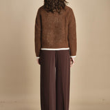 maglia a coste in mohair 15K106WM005 P661 VICUNA ines de la fressange 