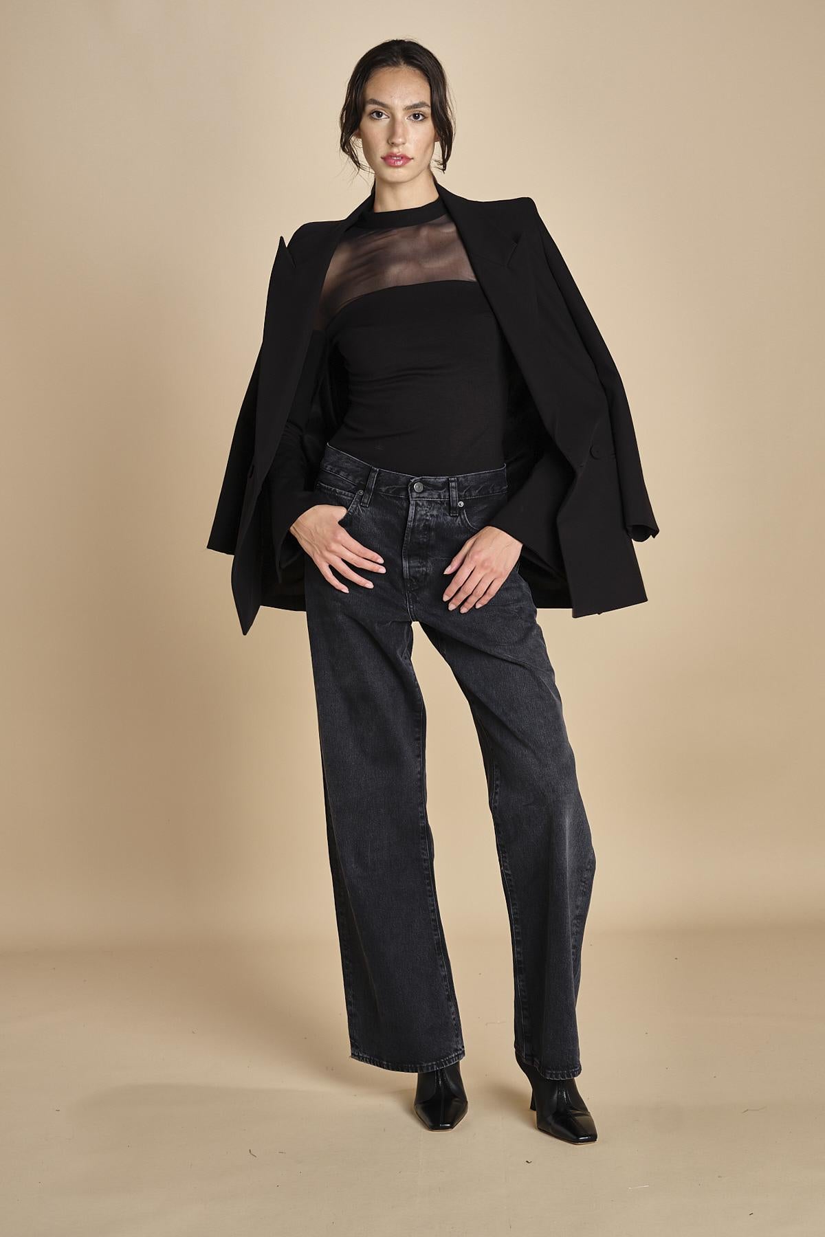 body manica lunga in jersey e tulle MY MUSE BLACK undress code 