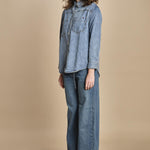 camicia in denim SOFIA BLUE fam 
